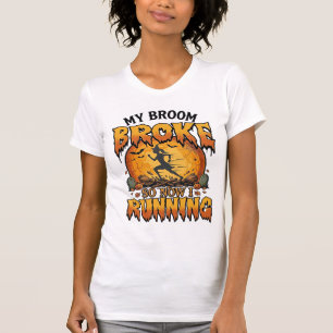 Bezem Gebroken Dus Nu Rennen Halloween Heks Maan_1 T-shirt