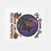Bezem Gebroken Fiets Koerier Heks Halloween Maan Fleece Deken (Voorkant (Horizontaal))