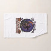 Bezem Gebroken Fiets Koerier Heks Halloween Maan Handdoek (Handdoek)