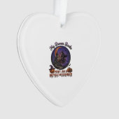 Bezem Gebroken Fiets Koerier Heks Halloween Maan Ornament (voorkant)