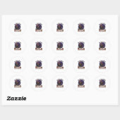 Bezem Gebroken Fiets Koerier Heks Halloween Maan Ronde Sticker (Vel)