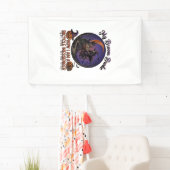 Bezem Gebroken Fiets Koerier Heks Halloween Maan Spandoek (Insitu)