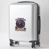 Bezem Gebroken Fiets Koerier Heks Halloween Maan Sticker (Koffer)
