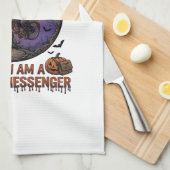 Bezem Gebroken Fiets Koerier Heks Halloween Maan Theedoek (Quarter Fold)