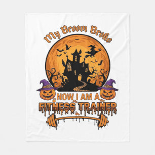 Bezem Gebroken Halloween Fitness Trainer Hekserij  Fleece Deken