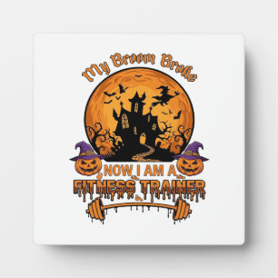 Bezem Gebroken Halloween Fitness Trainer Hekserij Fotoplaat