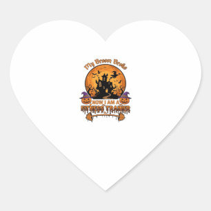 Bezem Gebroken Halloween Fitness Trainer Hekserij Hart Sticker