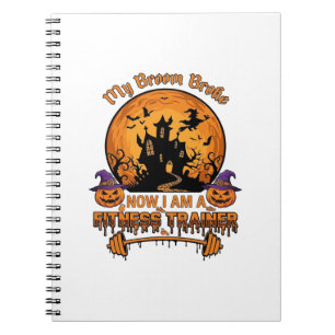 Bezem Gebroken Halloween Fitness Trainer Hekserij Notitieboek