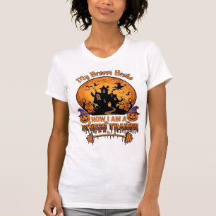 Bezem Gebroken Halloween Fitness Trainer Hekserij T-shirt