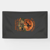 Bezem Gebroken Halloween Heks Kampeer Tent Kampvuu Spandoek (Horizontaal)