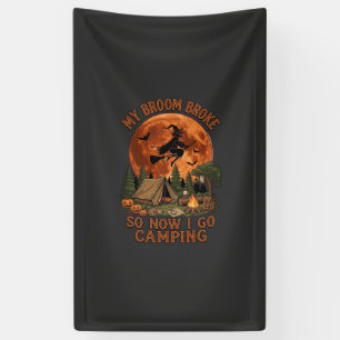 Bezem Gebroken Halloween Heks Kampeer Tent Kampvuu Spandoek