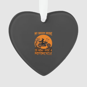 Bezem Gebroken Halloween Heks Motorfiets Vleermuiz Ornament