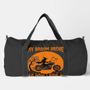 Bezem Gebroken Halloween Heks Motorfiets Vleermuiz Plunjezak