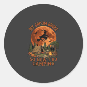 Bezem Gebroken Halloween Hekserij Camping Tent Kam Ronde Sticker
