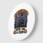Bezem Gebroken Heks Halloween Kook Puns_1 Grote Klok (Hoek)