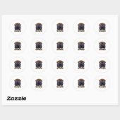 Bezem Gebroken Heks Halloween Kook Straf_1 Ronde Sticker (Vel)