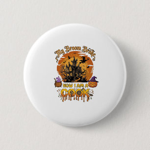 Bezem Gebroken Kok Halloween Spokenhuis Ketel Ronde Button 5,7 Cm
