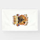 Bezem Gebroken Kok Halloween Spokenhuis Ketel Spandoek (Horizontaal)