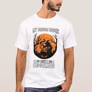 Bezem Gebroken Koken Heksenketel Volle Maan T-shirt
