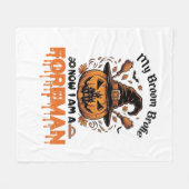 Bezem Gebroken Nu Ben Ik Opzichter Halloween Pompo Fleece Deken (Voorkant (Horizontaal))