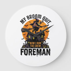 Bezem Gebroken Opzichter Heks Bemanning Halloween Grote Klok