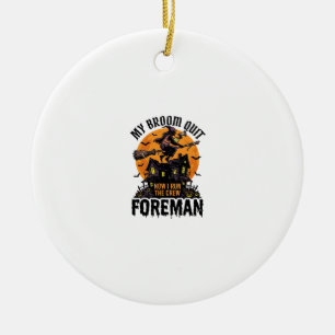 Bezem Gebroken Opzichter Heks Bemanning Halloween Keramisch Ornament