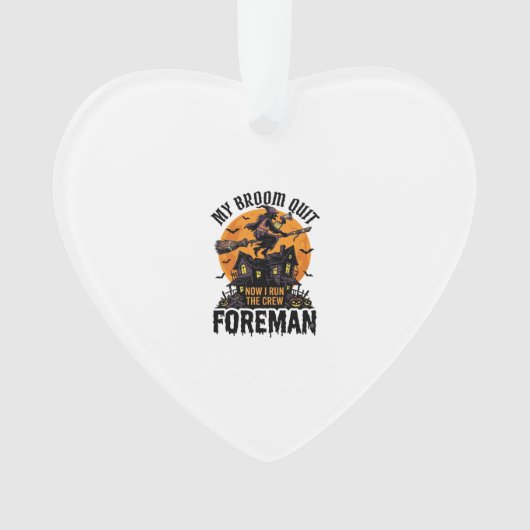 Bezem Gebroken Opzichter Heks Bemanning Halloween Ornament (voorkant)