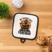 Bezem Gebroken Opzichter Heks Bemanning Halloween Pannenlap (Top down)