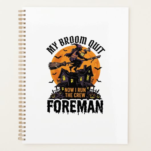 Bezem Gebroken Opzichter Heks Bemanning Halloween Planner (Voorkant)