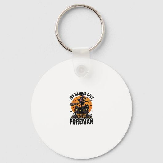 Bezem Gebroken Opzichter Heks Bemanning Halloween Sleutelhanger (Voorkant)