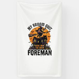 Bezem Gebroken Opzichter Heks Bemanning Halloween  Spandoek