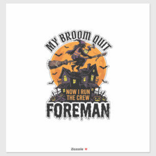 Bezem Gebroken Opzichter Heks Bemanning Halloween  Sticker