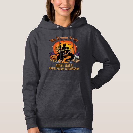 Bezem Gebroken Plaats Delict Technicus Halloween H Hoodie (Voorkant)