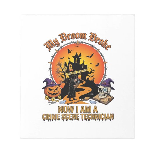 Bezem Gebroken Plaats Delict Technicus Halloween H Notitieblok (Voorkant)