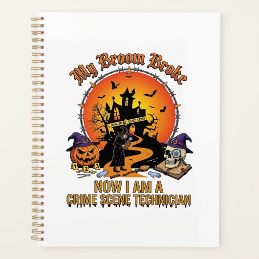 Bezem Gebroken Plaats Delict Technicus Halloween H Planner (Voorkant)
