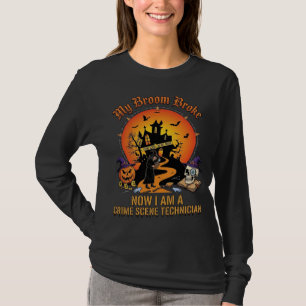 Bezem Gebroken Plaats Delict Technicus Halloween H T-shirt