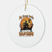 Bezem Gebroken Serveerster Halloween Heks Spookhui Keramisch Ornament (Links)