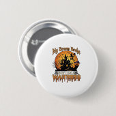 Bezem Gebroken Serveerster Halloween Heks Spookhui Ronde Button 5,7 Cm (Voorkant /achterkant)