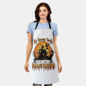 Bezem Gebroken Serveerster Halloween Heks Spookhui Schort (Gedragen)