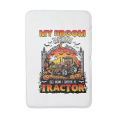 Bezem Gebroken Tractor Halloween Heks Geesten_1 Badmat (Voorkant Verticaal)