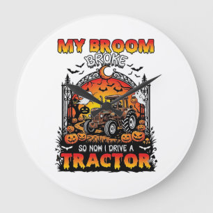 Bezem Gebroken Tractor Halloween Heks Geesten_1 Grote Klok