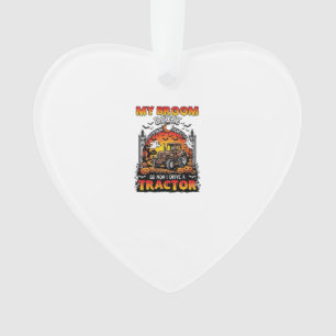 Bezem Gebroken Tractor Halloween Heks Geesten_1 Ornament