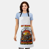 Bezem Gebroken Tractor Halloween Heks Geesten_1 Schort (Gedragen)
