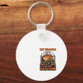 Bezem Gebroken Tractor Halloween Heks Geesten_1 Sleutelhanger (Voorkant)