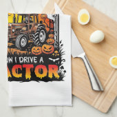 Bezem Gebroken Tractor Halloween Heks Geesten_1 Theedoek (Quarter Fold)