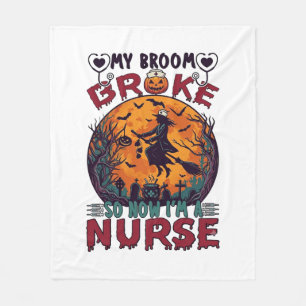 Bezem Gebroken Verpleegster Halloween Heks Vollema Fleece Deken