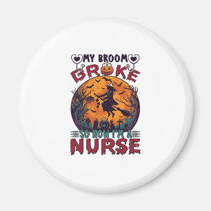 Bezem Gebroken Verpleegster Halloween Heks Vollema Magneet