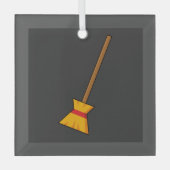 bezem glas ornament (Voorkant)