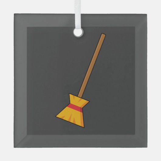 bezem glas ornament (Voorkant)