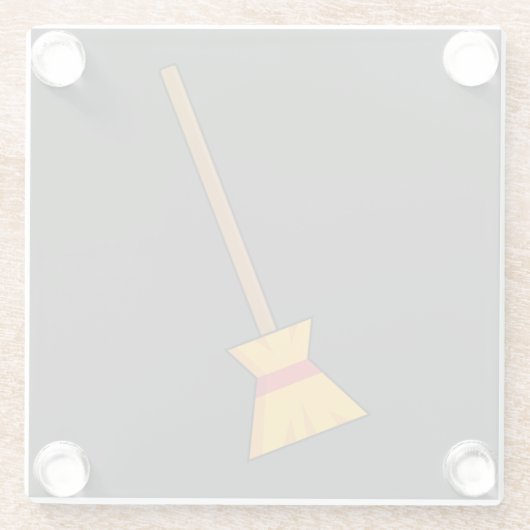 bezem glazen onderzetter (Achterkant)